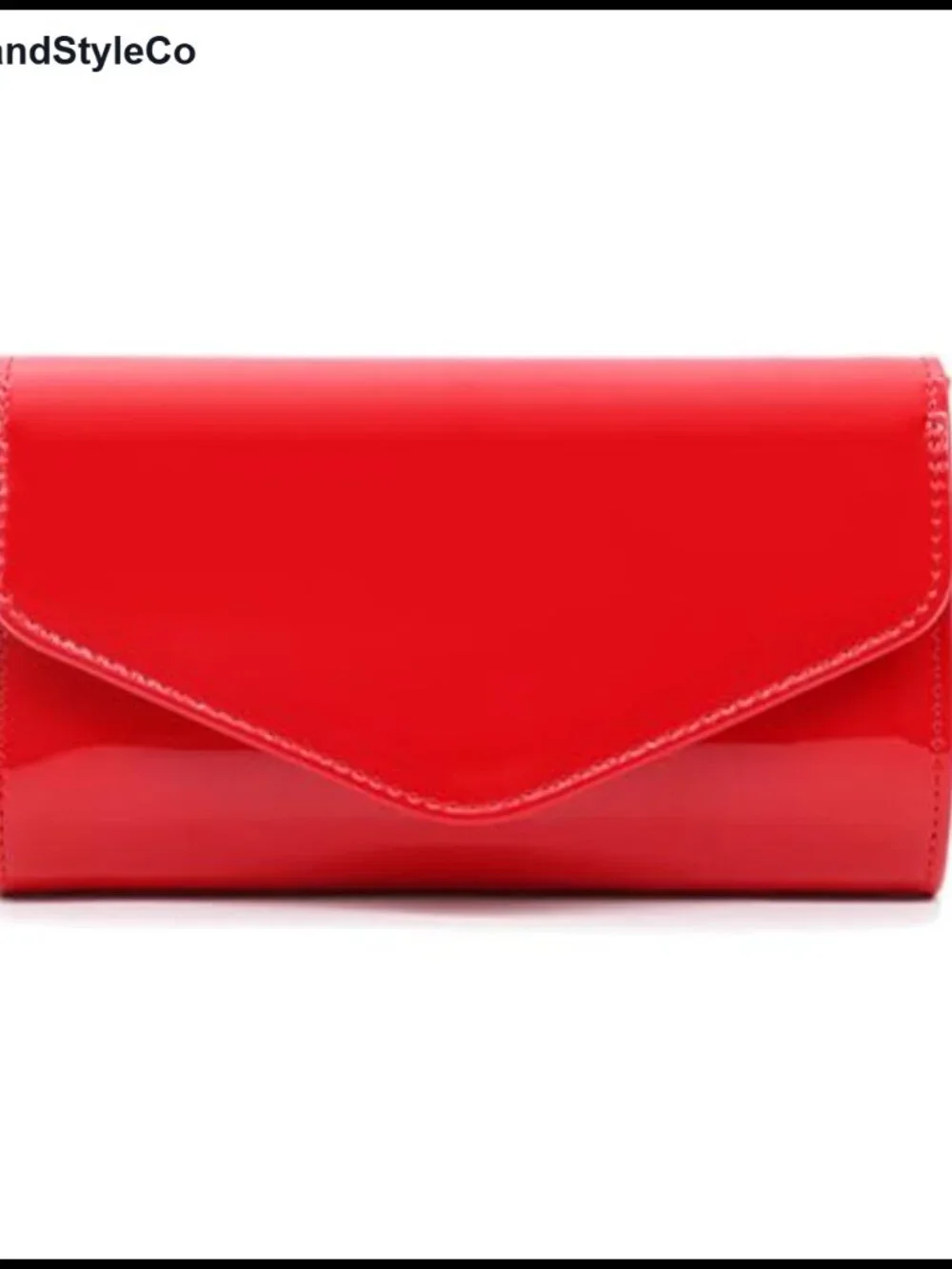 Patent Vegan Leather Envelope Clutch Bag with Chain Strap, Evening Purse